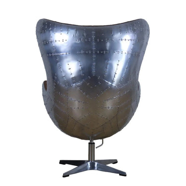Aviator Industrial Egg Chair - Brown at online8 furniture store Auckland