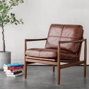 Bailey Leather Armchair - Saddle at online8 furniture store Auckland