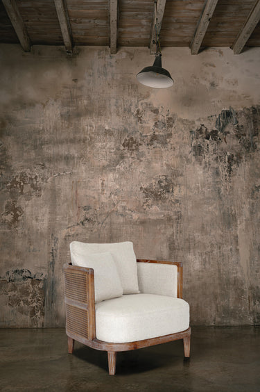 Bali Armchair - Oak & Rattan at online8 furniture store Auckland