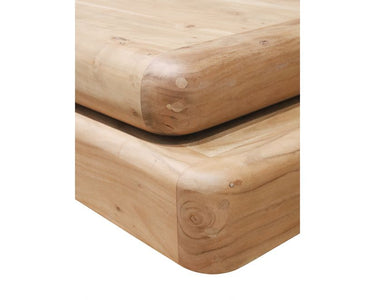 Generous 90cm square Bambam coffee table with warm natural acacia grain