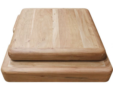 Bambam Coffee Table measuring 90cm x 90cm x 25cm high, matching the Bambam Dining Table