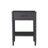 Bamboo Detail 1 Drawer Bedside Table - Black at online8 furniture store Auckland