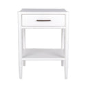 Bamboo Detail 1 Drawer Bedside Table - White at online8 furniture store Auckland