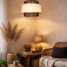 Bamboo & Linen Pendant - Natural/Black at Online8 Furniture Auckland NZ