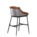 Bar Stool - Aluminum & Top Grain Leather at online8 furniture store Auckland