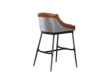Bar Stool - Aluminum & Top Grain Leather at online8 furniture store Auckland