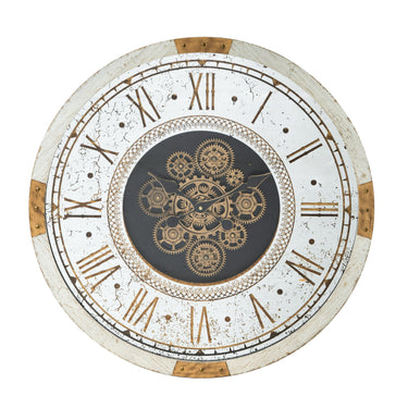 Baroque Round Wall Clock with Gears at online8 furniture store Auckland