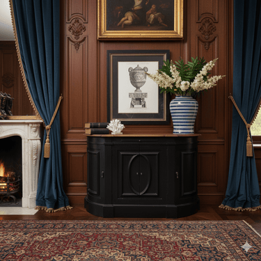 Bastian 4 Door Sideboard - Antique Black at online8 furniture store Auckland