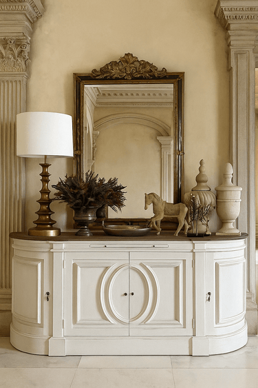 Bastian 4 Door Sideboard Distressed White - 2100mm at online8 furniture store Auckland