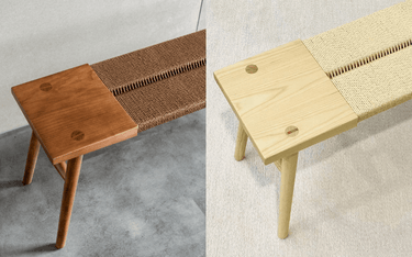 Baur Mid Century Nordic Style Bench at online8 furniture store Auckland