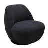 Baxter Boucle Swivel Chair - Black at online8 furniture store Auckland