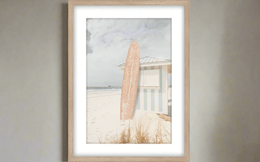 Beach Hut Framed  Print - Natural at online8 furniture store Auckland