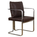 Beaubourg Leather Armchair - Vintage Brown at online8 furniture store Auckland