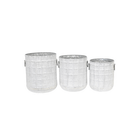 Beckett Grid Rustic Galvanised Planters - Set of 3 at online8 furniture store Auckland