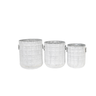 Beckett Grid Rustic Galvanised Planters - Set of 3 at online8 furniture store Auckland