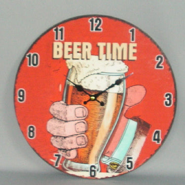 Beer Time Clock - 34Cm at Online8 Furniture Auckland NZ
