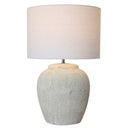 Beige Ceramic Lamp W/ Natural Linen Shade at online8 furniture store Auckland