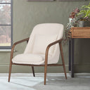 Bella Occasional Chair - Cream/Walnut at online8 furniture store Auckland