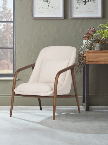 Bella Occasional Chair - Cream/Walnut at online8 furniture store Auckland