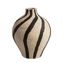Belly Bottle Vase Black/Cream at online8 furniture store Auckland