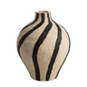 Belly Bottle Vase Black/Cream at online8 furniture store Auckland