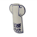 Bernice Vase 28cm - White/Blue at Online8 Furniture Auckland NZ