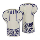 Bernice Vase 28cm - White/Blue at Online8 Furniture Auckland NZ