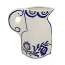 Bettina Vase 24cm -White / Blue at Online8 Furniture Auckland NZ