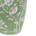Bird and Blossom Ceramic Vase Green Large with birds among flowering branches