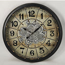 Black Bezel with Cream Back Gear Wall Clock at Online8 Furniture Auckland NZ