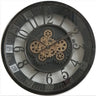 Black Bezel with Gold Gears Wall Clock at online8 furniture store Auckland