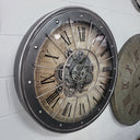 Black Bezel with Rivets Gears Wall Clock - Large at online8 furniture store Auckland