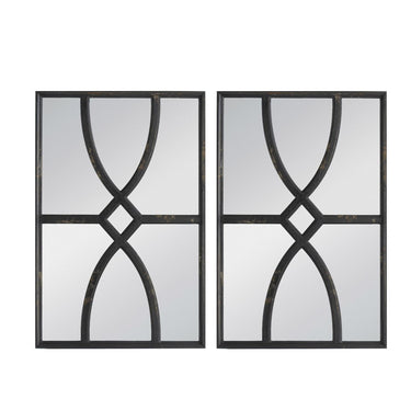 Black Carved Wall Mirror Set/2 at online8 furniture store Auckland