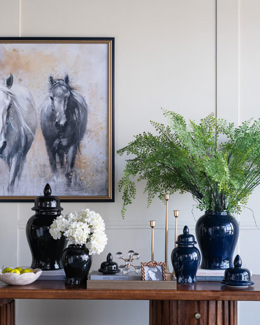 Black Ceramic Ginger Jar - Small at Online8 Furniture Auckland NZ