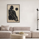 Black Nude Hand Painted Framed Canvas Wall Art at online8 furniture store Auckland