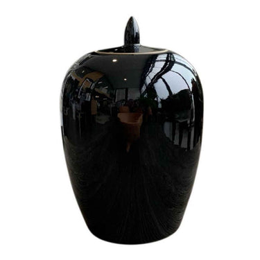 Black Pot With Lid - Small at online8 furniture store Auckland