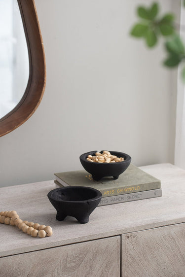 Black Teak Bowls - Set of 2 at online8 furniture store Auckland