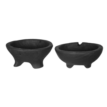 Black Teak Bowls - Set of 2 at online8 furniture store Auckland