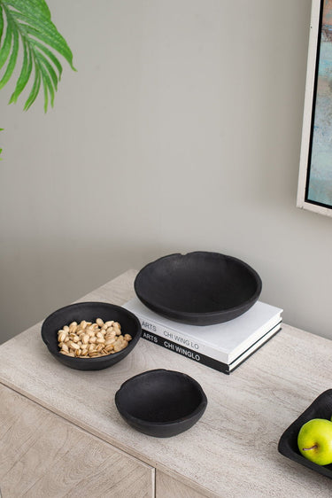 Black Teak Bowls - Set of 3 at online8 furniture store Auckland