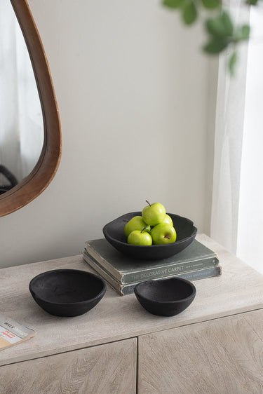 Black Teak Bowls - Set of 3 at online8 furniture store Auckland