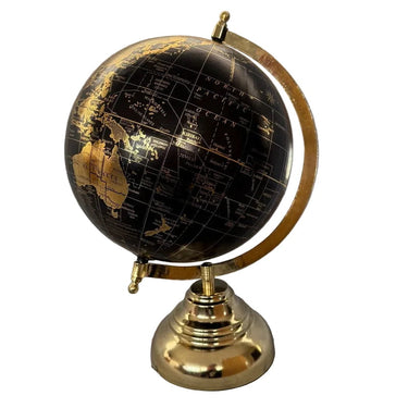 Black World Globe on Gold Base at online8 furniture store Auckland