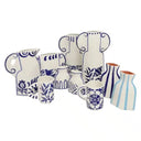 Blanche Vase 18cm - White / Blue at online8 furniture store Auckland