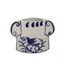 Blanche Vase 18cm - White / Blue at online8 furniture store Auckland