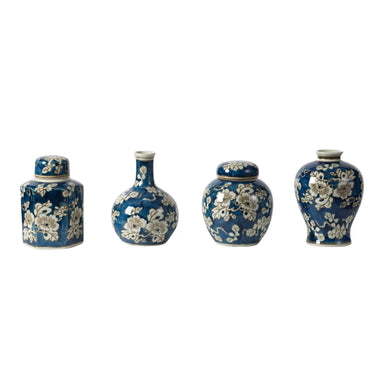 Blue and White Jar - Set of 4 at Online8 Furniture Auckland NZ
