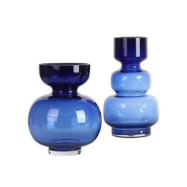 Blue Globe Vase - Wide at online8 furniture store Auckland