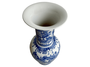 Blue & White Flute Shape Porcelain Urn at Online8 Furniture Auckland NZ
