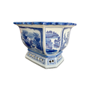 Blue & White Hexagonal Planter at online8 furniture store Auckland