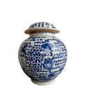 Blue/White Squat Ginger Jar at online8 furniture store Auckland