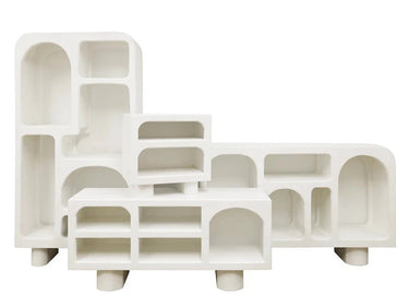 Bodhi Display Unit | Bookshelf - Textured White at online8 furniture store Auckland