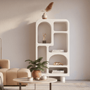 Bodhi Display Unit | Bookshelf - Textured White at online8 furniture store Auckland